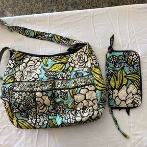 Vera Bradley Moms Day Out Crossbody Purse Handbag & matching wristlet